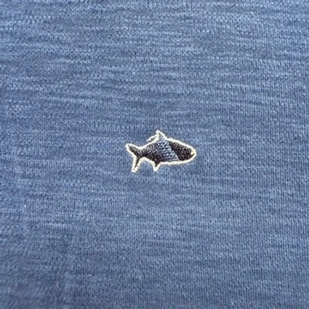 Fish Hippie Quarter Zip Pullover Sweater Regular Fit Mens M Blue Preppy Outdoor